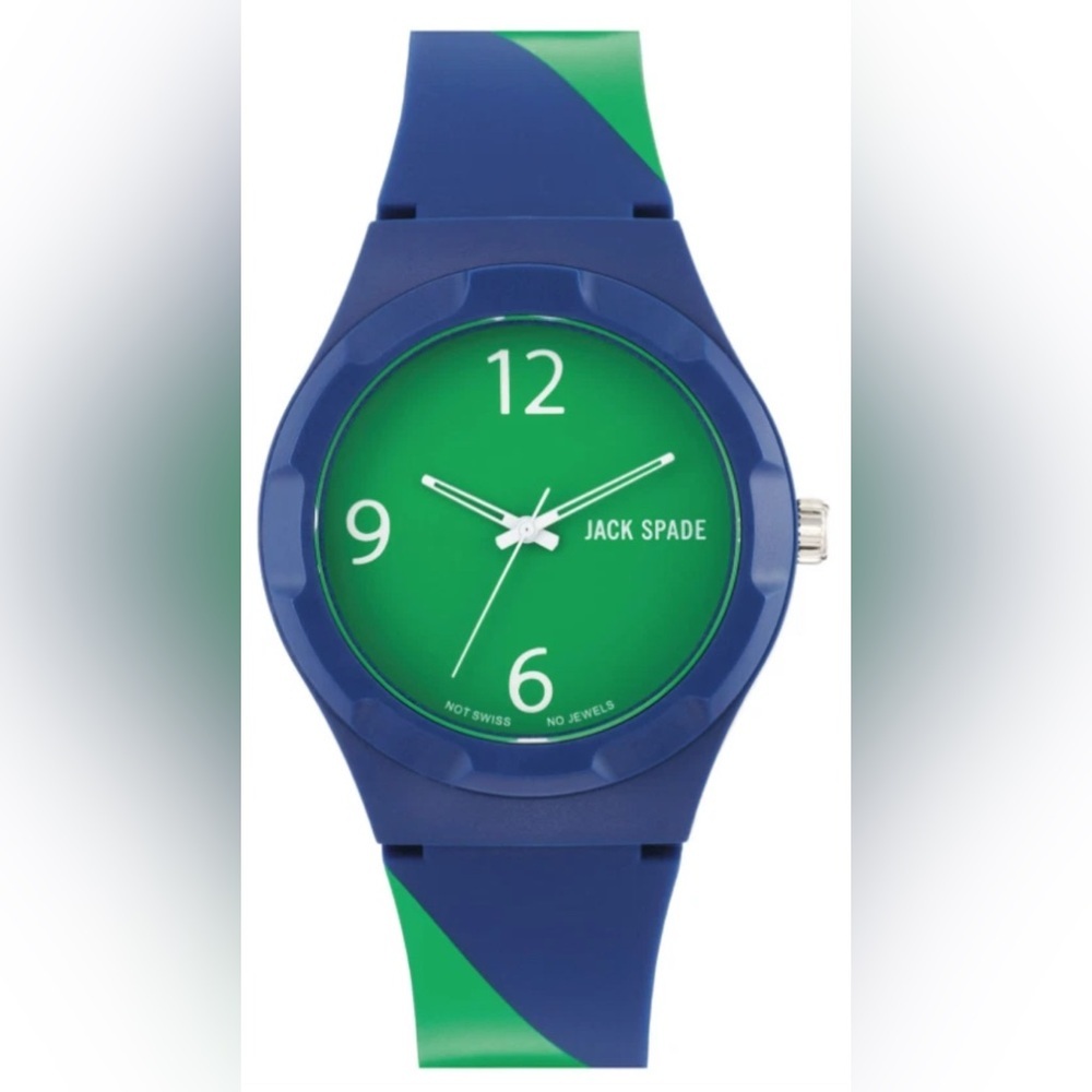 JACK SPADE GRAPHIC GREEN BLUE STRIPE WATCH 40 MM 0264 NEW IN BOX